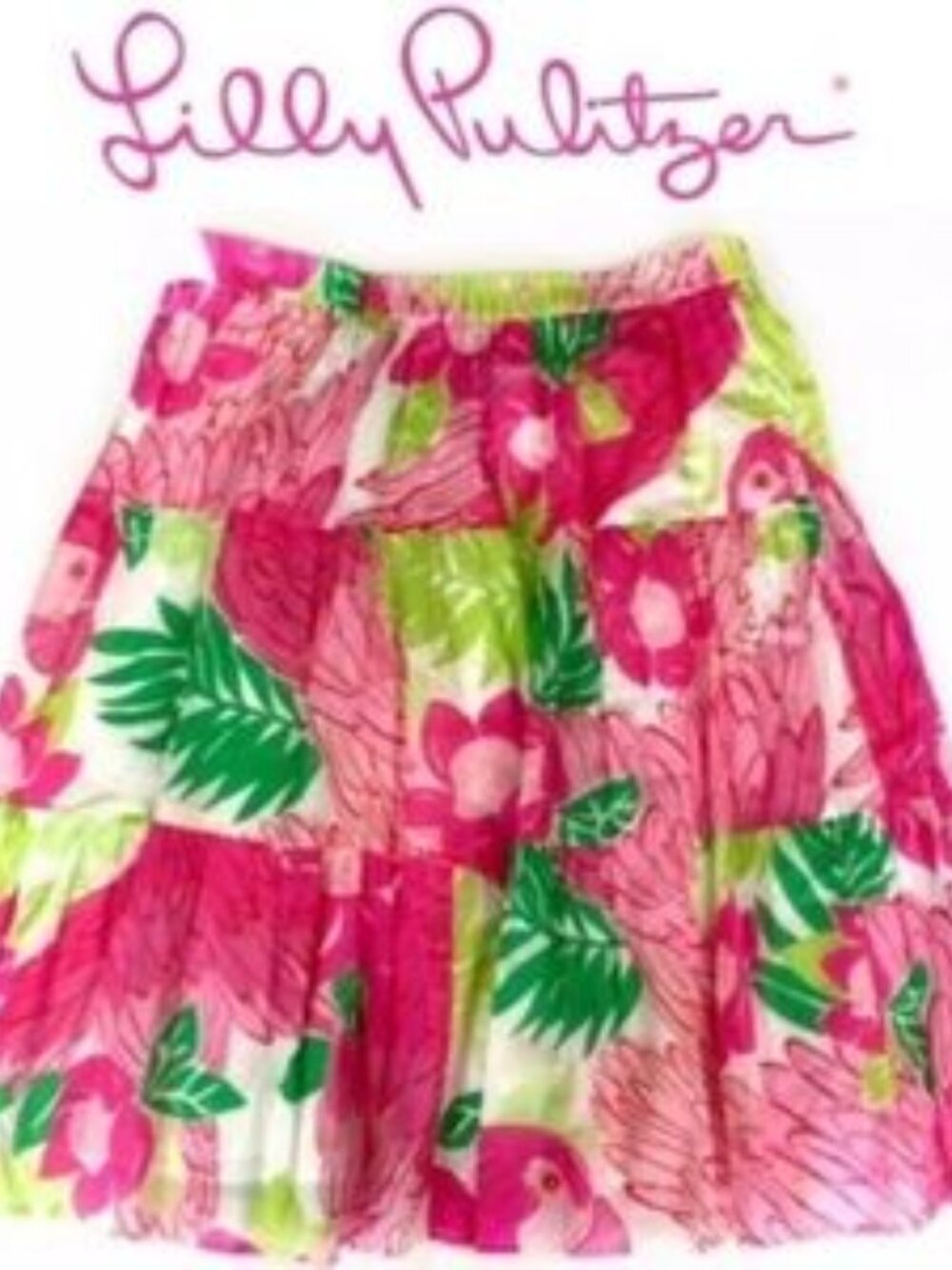 Lilly Pulitzer Skirt BIRD PRINT Ports Caw ruffle 4